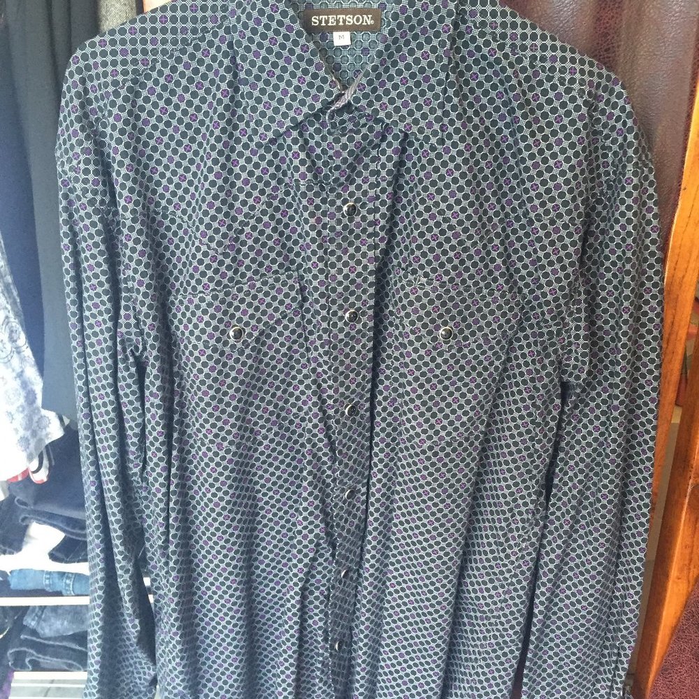 Stetson snap button medium rockabilly shirt